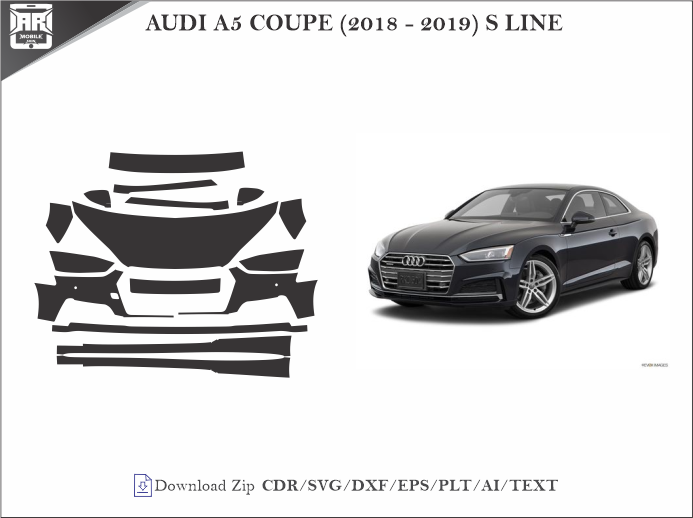 AUDI A5 COUPE (2018 – 2019) S LINE Car PPF Template