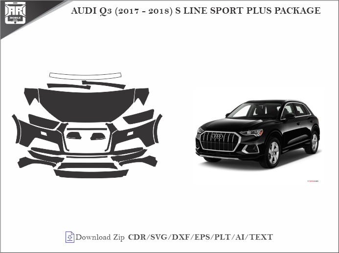 AUDI Q3 (2017 - 2018) S LINE SPORT PLUS PACKAGE Car PPF Template