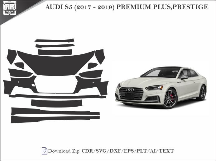 AUDI S5 (2017 - 2019) PREMIUM PLUS,PRESTIGE Car PPF Template