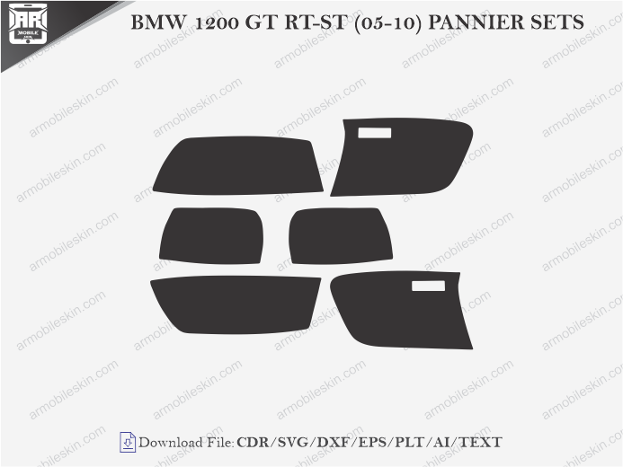 BMW 1200 GT RT-ST (05-10) PANNIER SETS PPF Cutting Template