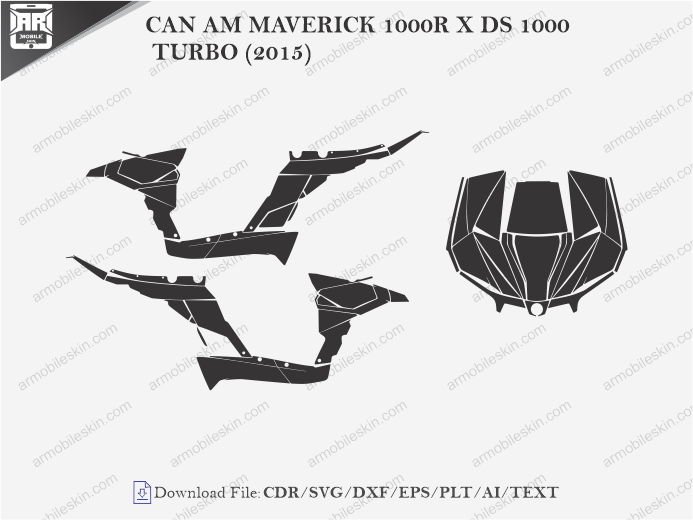 CAN AM MAVERICK 1000R X DS 1000 TURBO (2015) PPF Cutting Template