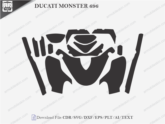 DUCATI MONSTER 696 (2008) PPF Cutting Template