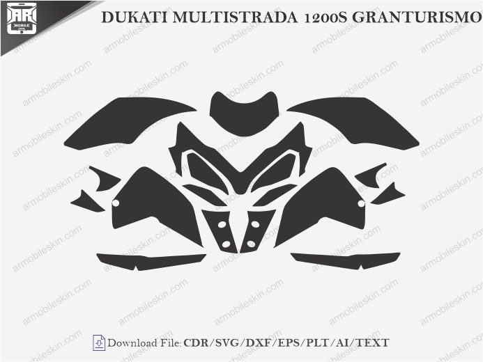 DUCATI MULTISTRADA 1200S GRANTURISMO (2013) PPF Cutting Template