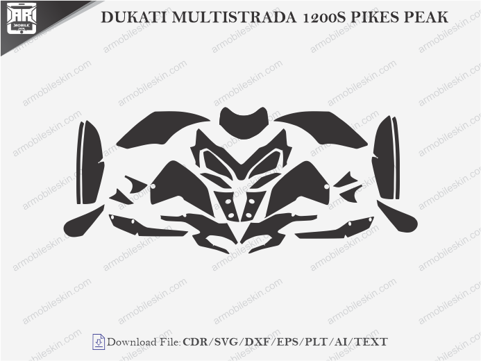 DUCATI MULTISTRADA 1200S PIKES PEAK (2013) PPF Cutting Template