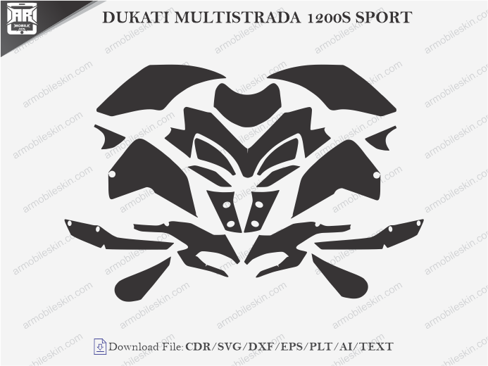 DUCATI MULTISTRADA 1200S SPORT (2012) PPF Cutting Template