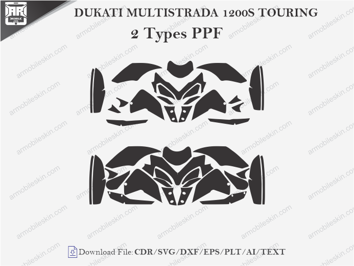 DUCATI MULTISTRADA 1200S TOURING (2013) PPF Cutting Template