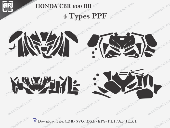 HONDA CBR 600 RR (2005 – 2013) PPF Cutting Template