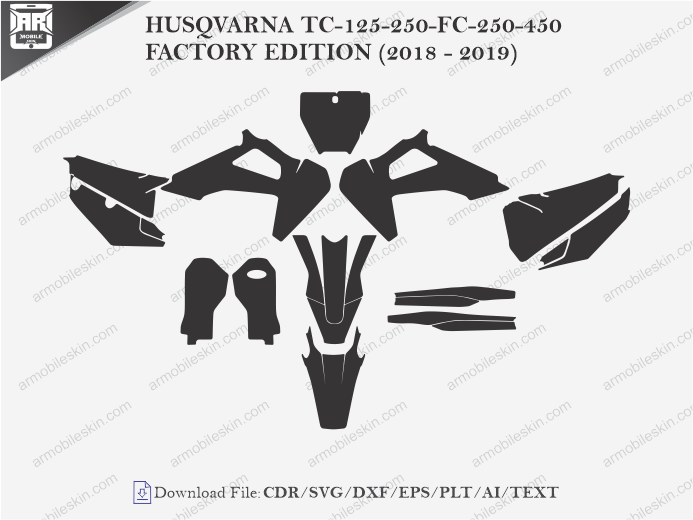 HUSQVARNA TC-125-250-FC-250-450 FACTORY EDITION (2018 – 2019) Vinyl Wrap Template