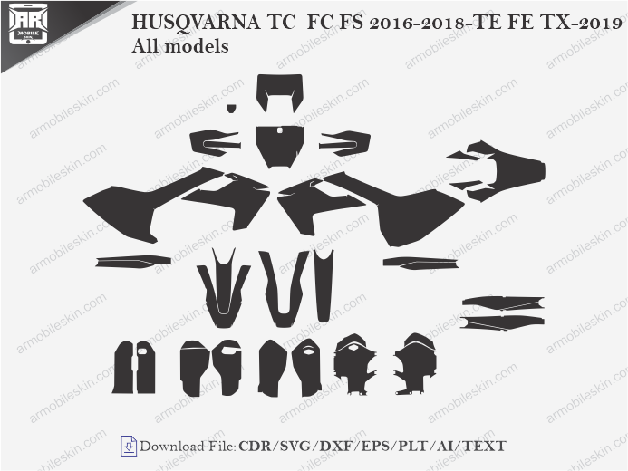 HUSQVARNA TC FC FS 2016-2018-TE FE TX-2019 All models Vinyl Wrap Template