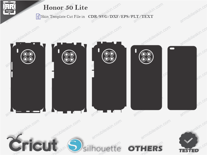 Honor 50 Lite Skin Template Vector
