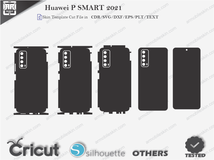Huawei P SMART 2021 Skin Template Vector