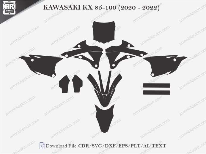 KAWASAKI KX 85-100 (2020 - 2022) Wrap Skin Template