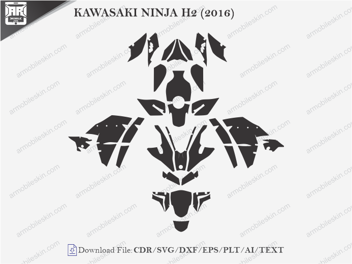 KAWASAKI NINJA H2 (2016) PPF Cutting Template