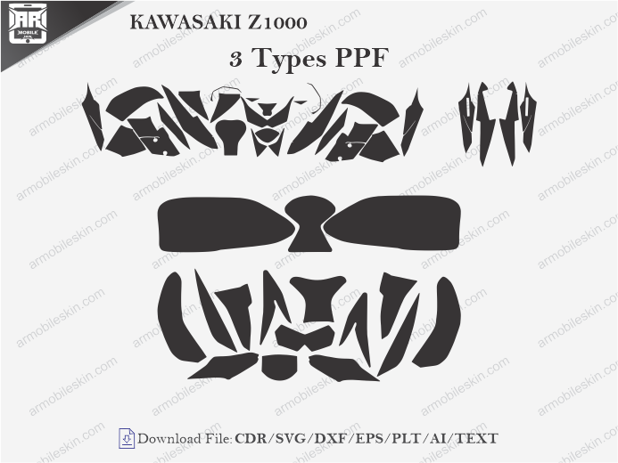 KAWASAKI Z1000 (2007 – 2010) PPF Cutting Template