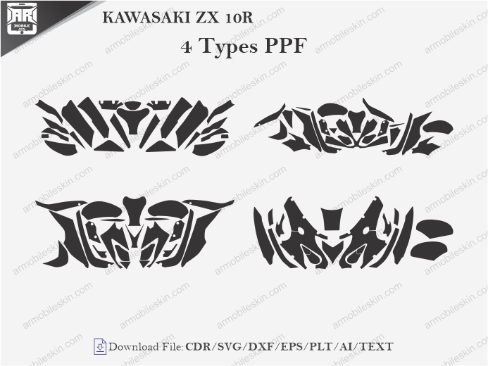 KAWASAKI ZX 10R (2008 – 2011) PPF Cutting Template
