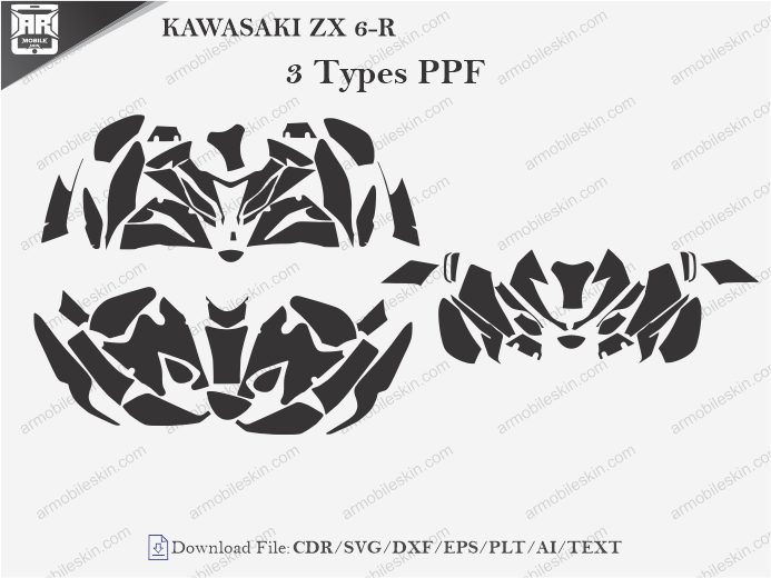 KAWASAKI ZX 6-R PPF Cut Template
