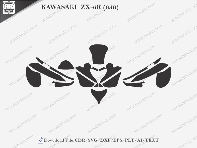 KAWASAKI ZX-6R (636) PPF Cutting Template