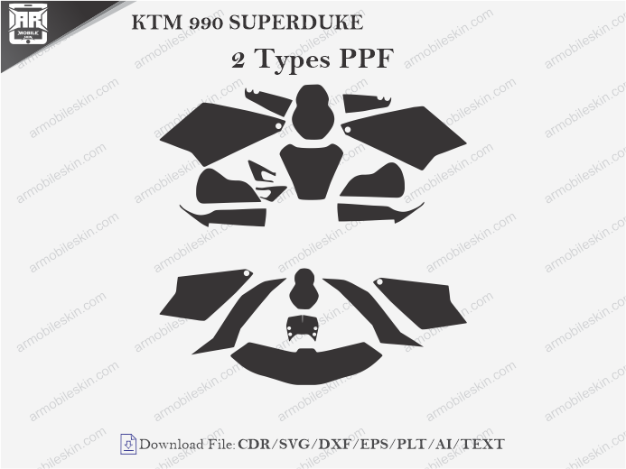 KTM 990 SUPERDUKE (2005 – 2007) PPF Cutting Template