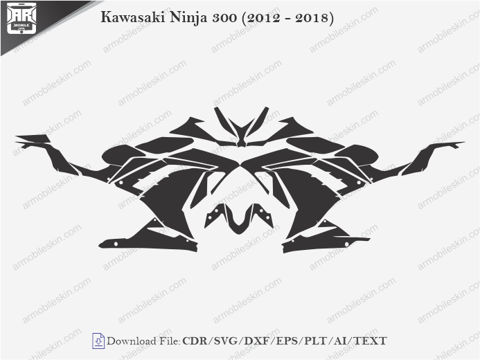 Kawasaki Ninja 300 (2012 – 2018) Wrap Skin Template