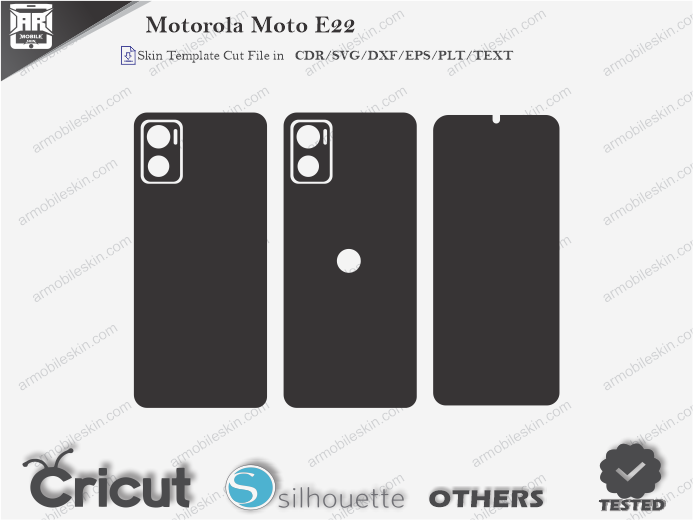 Motorola Moto E22 Skin Template Vector