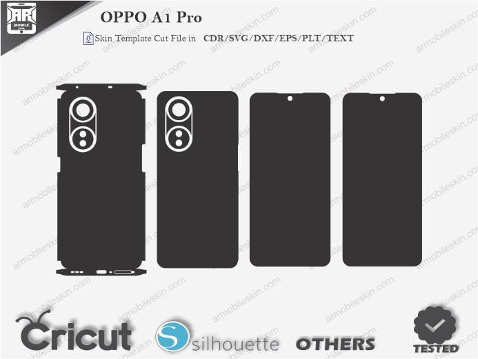 OPPO A1 Pro Skin Template Vector