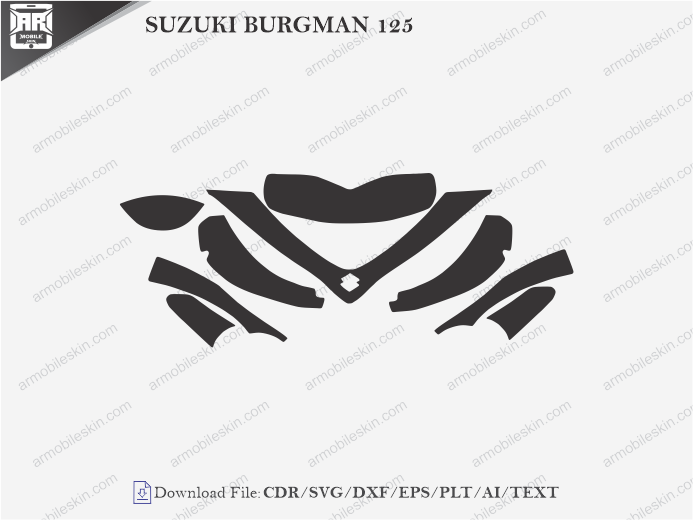 SUZUKI BURGMAN 125 (2011) PPF Cutting Template