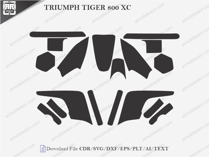 TRIUMPH TIGER 800 XC (2011) PPF Cutting Template