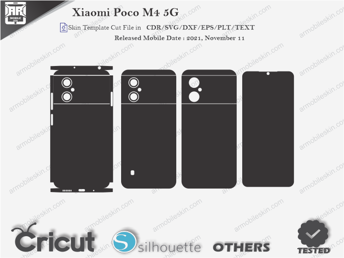 Xiaomi Poco M4 5G Skin Template Vector
