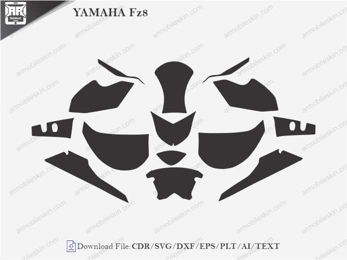 YAMAHA FZ8 (2011) PPF Cutting Template