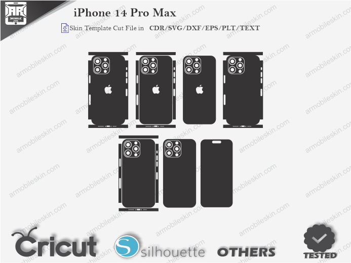 iPhone 14 Pro Max Wrap Skin Template Vector
