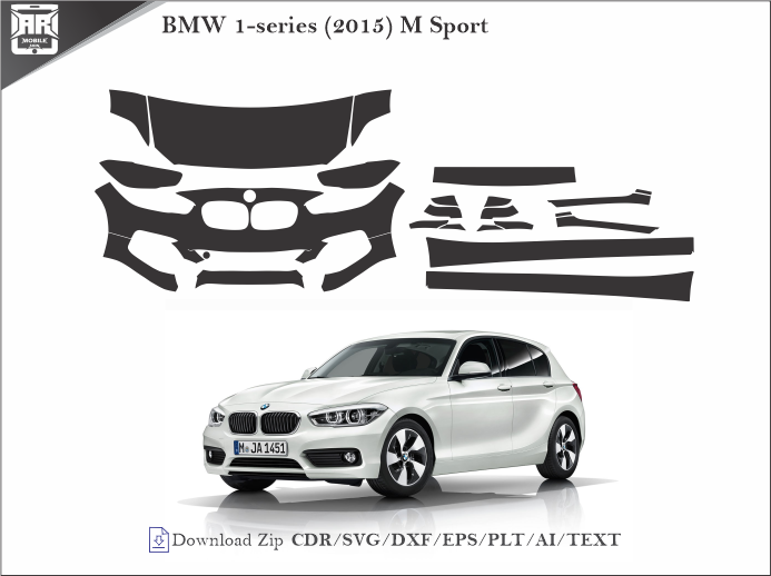 BMW 1-series (2015) M Sport Car PPF Template