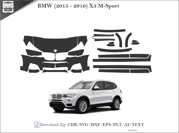 BMW (2015 – 2016) X3 M-Sport Car PPF Template