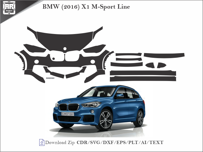 BMW (2016) X1 M-Sport Line Car PPF Template