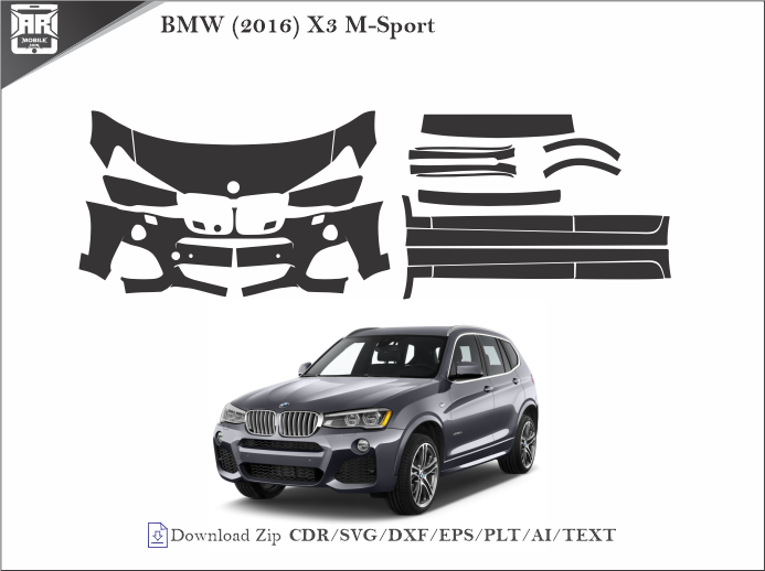 BMW (2016) X3 M-Sport Car PPF Template