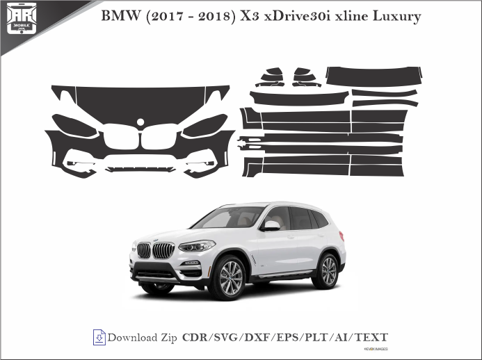 BMW (2017 - 2018) X3 xDrive30i xline Luxury Car PPF Template