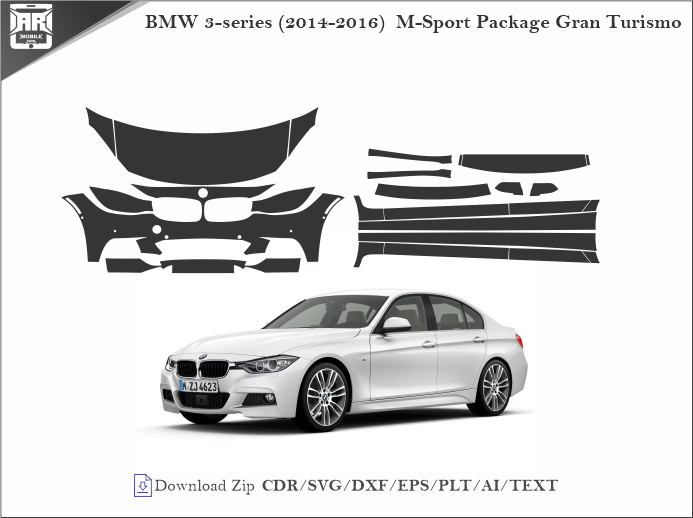 BMW 3-series (2014-2016) M-Sport Package Gran Turismo Car PPF Template