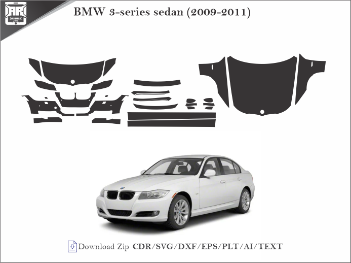 BMW 3-series sedan (2009-2011) Car PPF Template