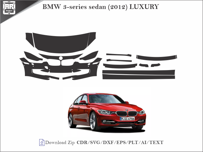 BMW 3-series sedan (2012) LUXURY Car PPF Template