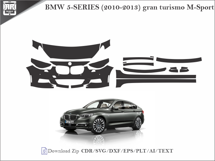 BMW 5-SERIES (2010-2013) gran turismo M-Sport Car PPF Template