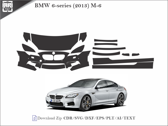BMW 6-series (2013) M-6 Car PPF Template