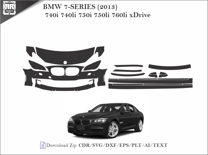 BMW 7-SERIES (2013) 740i 740li 750i 750li 760li xDrive Car PPF Template