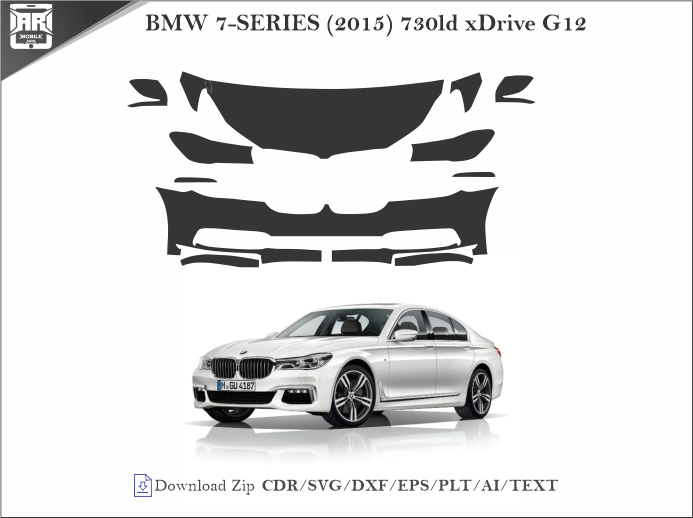 BMW 7-SERIES (2015) 730ld xDrive G12 Car PPF Template