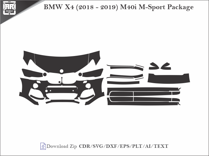 BMW X4 (2018 - 2019) M40i M-Sport Package Car PPF Template