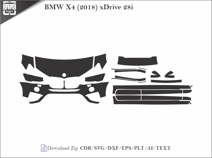 BMW X4 (2018) xDrive 28i Car PPF Template