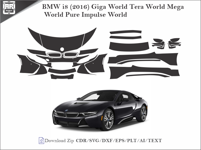 BMW i8 (2016) Giga World Tera World Mega World Pure Impulse World Car PPF Template