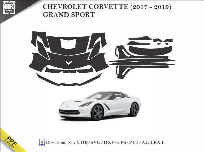 CHEVROLET CORVETTE (2017 – 2019) GRAND SPORT Car PPF Template