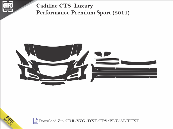 Cadillac CTS Luxury Performance Premium Sport (2014) Car PPF Template
