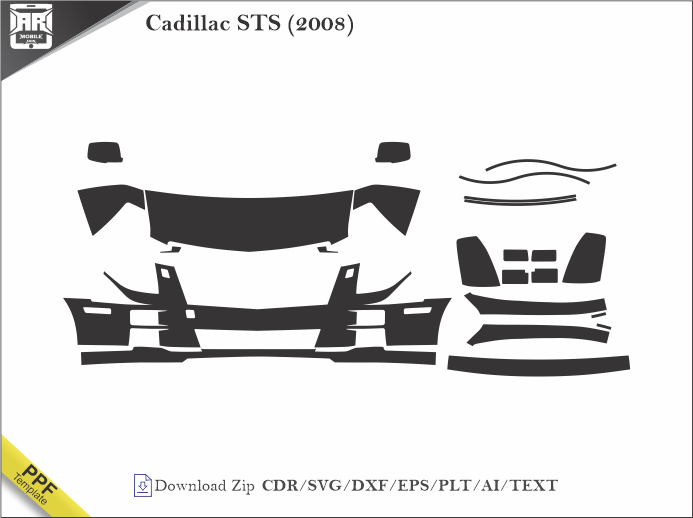 Cadillac STS (2008) Car PPF Template