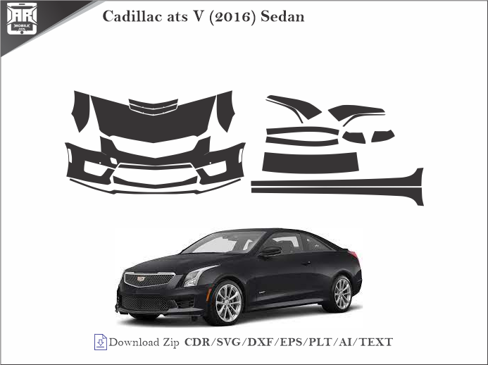 Cadillac ats V (2016) Sedan Car PPF Template