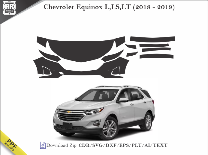 Chevrolet Equinox L,LS,LT (2018 - 2019) Car PPF Template
